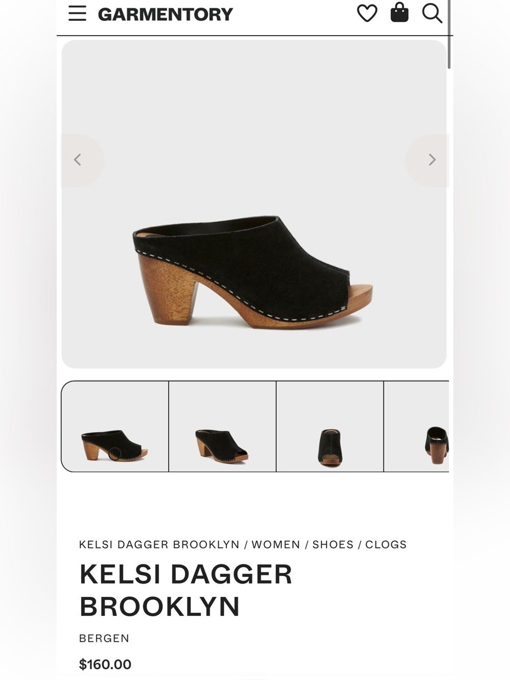 Kelsi Dagger Black Suede Open-Toe Clog